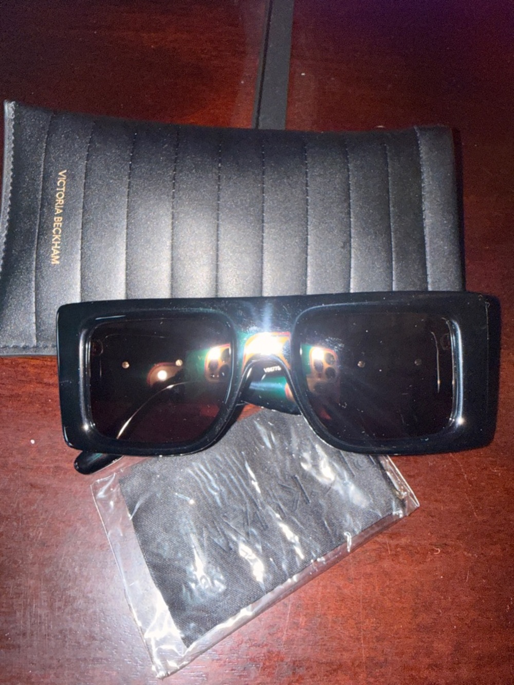 Victoria Beckham Black Oversized Square Sunglasses